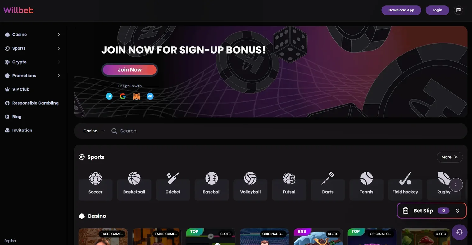 Willbet Casino — up to £3,272 in bonuses on your first 4 deposits!